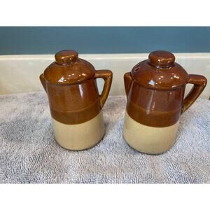 Stoneware Coffee Pot Salt & Peppers Shaker